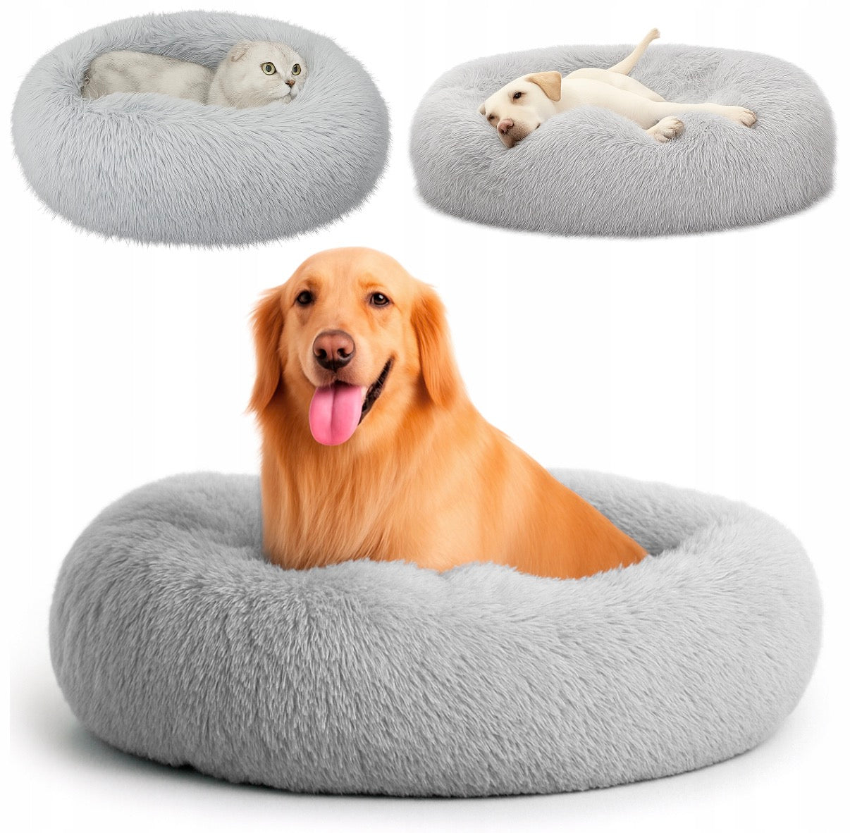 DogRidePro™ Calming Plush Dog Bed